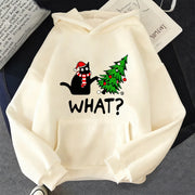 Autumn New Christmas Hoodies Cat&Christmas Tree Print Winter Hoodie Men Women Fashion Casual Sweatshirts Pullovers New Year Gift