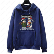 Funny Christmas Men Hoodies SNOWASIS Some Might Sleigh Snowman Tops Rock Band Parody Holiday Gift Music Lovers Christmas Hoody