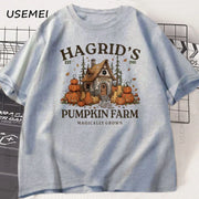 Fall Season T-shirt Autumn Pumpkin Retro Fall Vibes T Shirt Fall Girl Pumpkin Printed Tshirt Causal Cotton Short Sleeve Tees