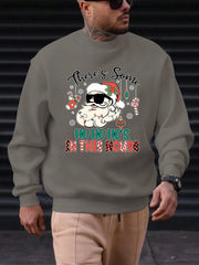 Hoodies Men's Christmas White Santa Claus Graphic Print Soft Warm HighQuality Cute Funny Breathable Festive Holiday Casual Top