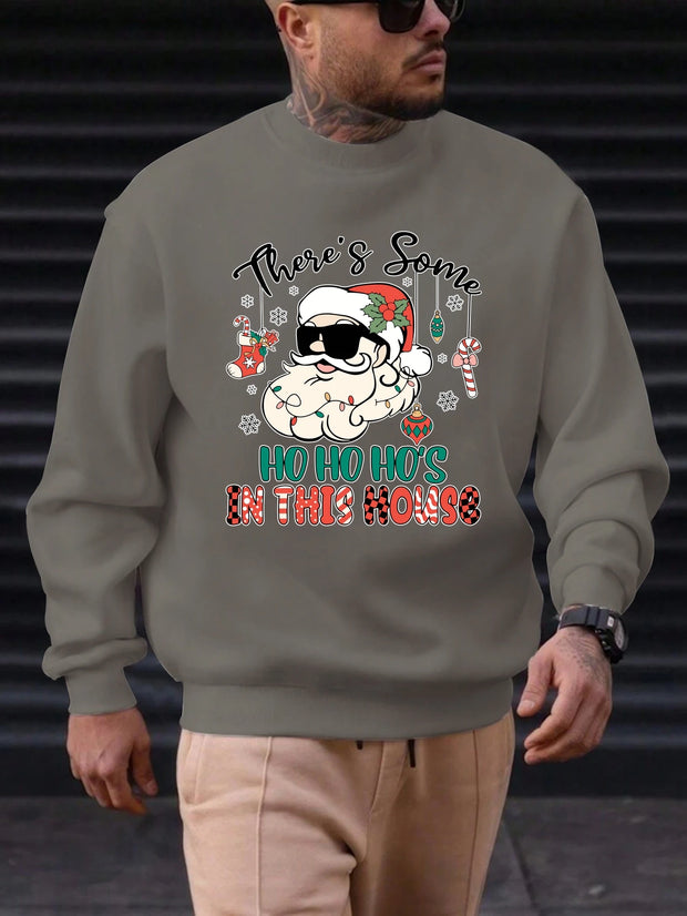 Hoodies Men's Christmas White Santa Claus Graphic Print Soft Warm HighQuality Cute Funny Breathable Festive Holiday Casual Top