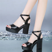 Women Shoes Fish Mouth Platform High Heels Wedges Buckle Slope Sandals Woman Platform High Heels Sandals sandalias de mujer