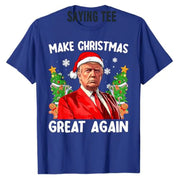 Make Christmas Great Again Funny Santa MAGA Men Xmas T-Shirt Novelty Gift Humorous Ugly Christmas Sweater Saying Tee Y2k Top