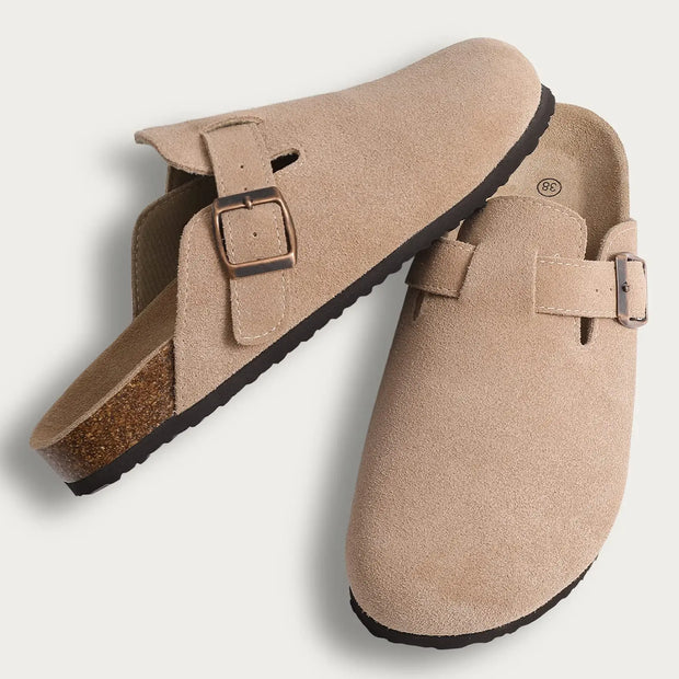 Summer Suede Clogs Slippers Women Clogs Slippers Outdoor Nonslip Beach Sandals UnisexCork Clogs Slippers With Adjustable Buckle