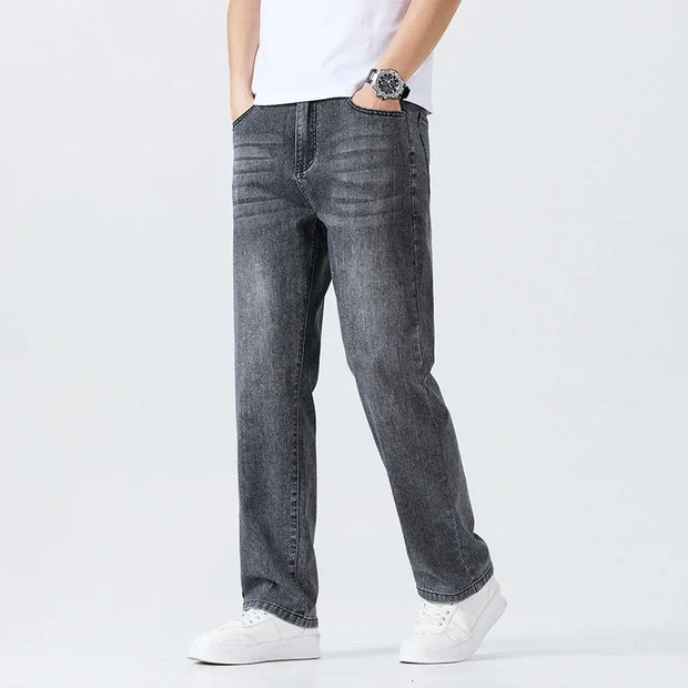 Men’s Summer Thin Straight-Leg Breathable Denim Pants