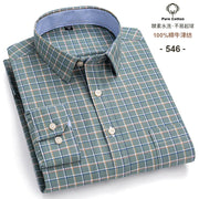 New Men Social Shirt Long Sleeve 100%Pure Cotton Oxford Soft Formal Male Clothes Oversized Pocket Shirt Men clothing S-7XL