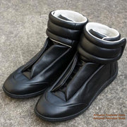 High-Top Sneaker for Men Designer Genuine Leather Outdoor Comfort Flat Trainers Ankle Boot Stylish Trendy Handmade Men Shoes