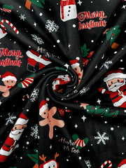 Holiday oriented autumn and winter new Christmas pattern snowman Christmas cartoon print plus size women's long sleeved dress