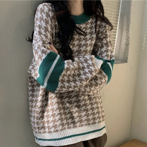 Vintage Sweaters for Women Cute Ladies Sweater with Headings Autumn 2025 Trend Knitted Harajuku Crochet Kawaii Cashmere Tops New