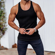 2024 Men's Black Fitness Tank Top – Breathable Sleeveless Gym & Running Vest