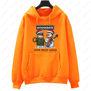 Funny Christmas Men Hoodies SNOWASIS Some Might Sleigh Snowman Tops Rock Band Parody Holiday Gift Music Lovers Christmas Hoody