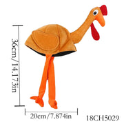 PESENAR Thanksgiving Turkey costume, Thanksgiving Turkey hat, turkey-shaped headwear, long-legged Turkey hat