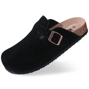 Summer Suede Clogs Slippers Women Clogs Slippers Outdoor Nonslip Beach Sandals UnisexCork Clogs Slippers With Adjustable Buckle