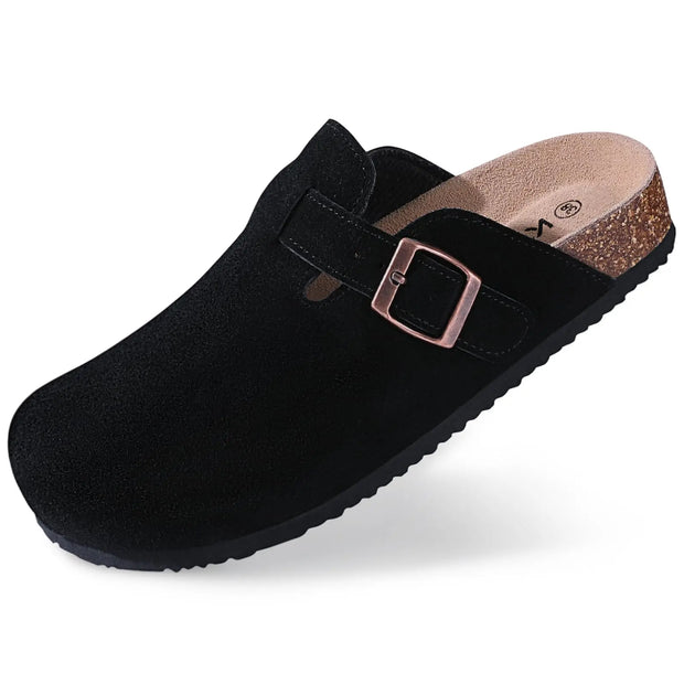 Summer Suede Clogs Slippers Women Clogs Slippers Outdoor Nonslip Beach Sandals UnisexCork Clogs Slippers With Adjustable Buckle