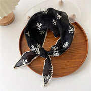 Decorative Hair Scarf Headband Flower Petal Embroidered Scarves Small Shawls Floral Sunscreen Headscarf Lady Office Neckerchief