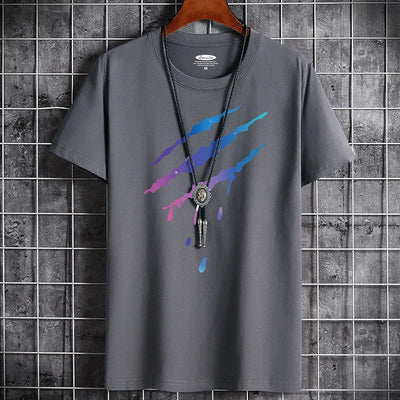 Men's Summer Loose Fit  100 Cotton Printed T-shirt Tops
