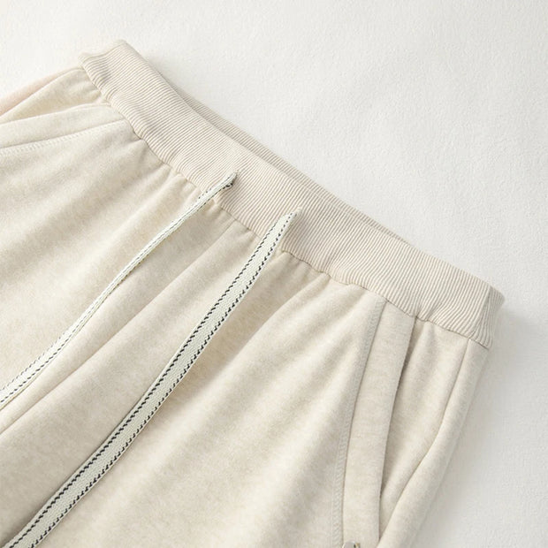 Fall Winter Thicken Plus Fleece Straight Trousers Women Elastic Waist Drawstring Sweatpants High Quality Versatile Jogger Pants