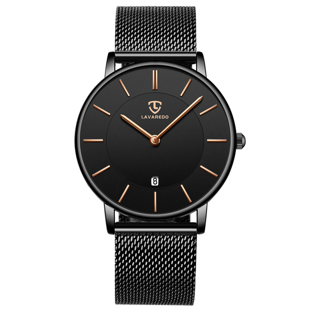 Men’s Minimalist Analog Watch – Date Display, Leather Strap, Fashion-Forward Simplicity