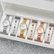 Women’s Elegant Steel Strap Quartz Watch & Love Bracelet Set