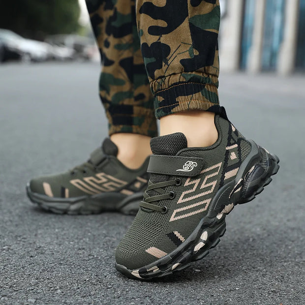 Children Sneaker Boys Casual Shoes Camouflage Student Walking Shoes Non-slip Girl Lightweight Outdoor Sports Tennis Footwear