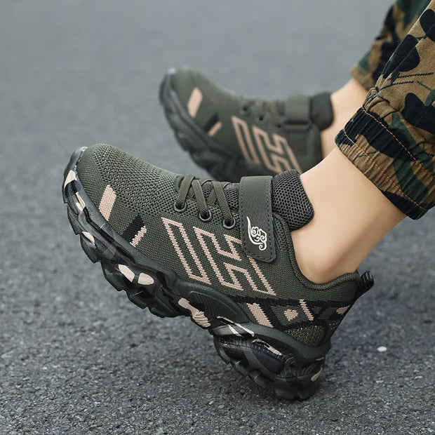 Children Sneaker Boys Casual Shoes Camouflage Student Walking Shoes Non-slip Girl Lightweight Outdoor Sports Tennis Footwear