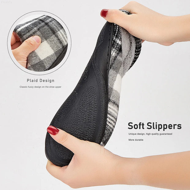 Cozy Feet, Happy Heart: Plaid Furry Slippers 🧦