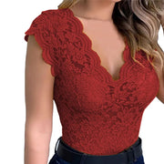 Summer Sexy V Neck Lace Vest Top Women Solid Sleeveless Tank Tops Female Elegant Floral Hollow Out Bodycon Clubwear T Shirt
