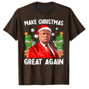 Make Christmas Great Again Funny Santa MAGA Men Xmas T-Shirt Novelty Gift Humorous Ugly Christmas Sweater Saying Tee Y2k Top