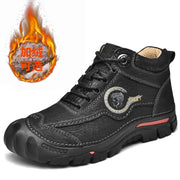 Outdoor Men's Boots Genuine Leather Casual Shoes Climbing Hiking Shoes Warm Winter Boots for Men High Quality Platform Snow Boot