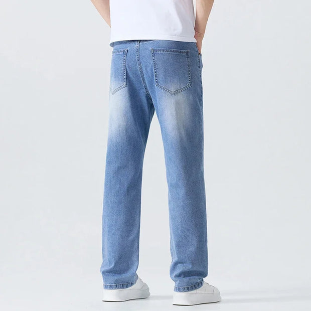 Men’s Summer Thin Straight-Leg Breathable Denim Pants