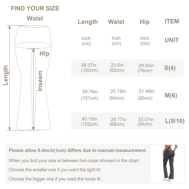 Women's Flare Leggings with Pockets Soft Cargo style Yoga Pants High Waist Gym Slim Pants Fitness and Body Building Sportwear