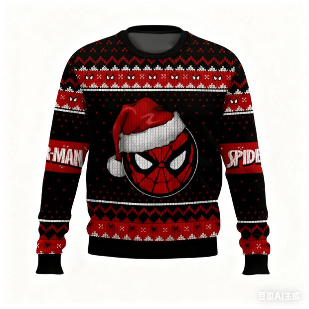 Disney Marvel Spider-Man Christmas graphic Sweatshirts Autumn Fashion Y2K Children's Hoodies Men's And Women's Sweatshirts