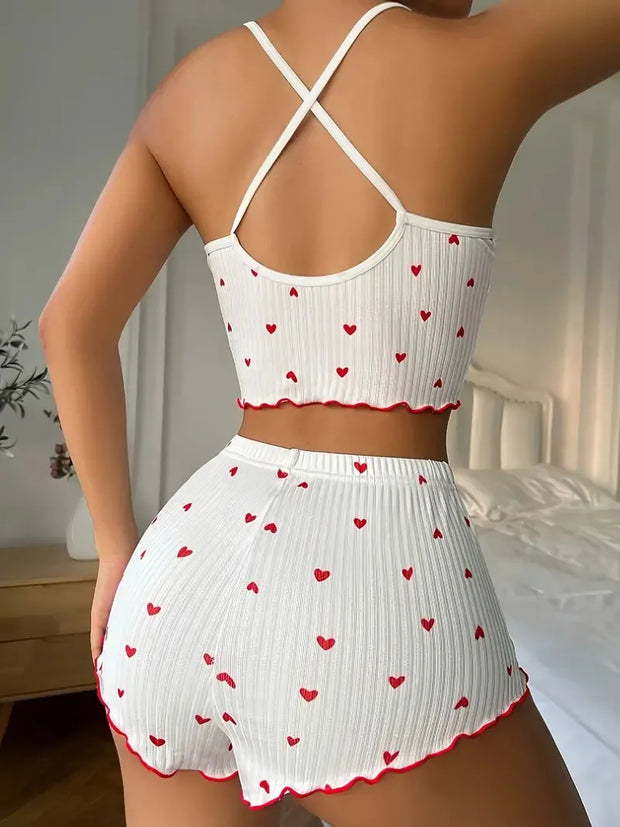 Heart Print Pajamas for Women 🌙