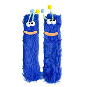 1 Pair Cartoon Socks Funny Expression Decoration Animal Big Eyes Thick Fuzzy Plush Fall Winter Floor Socks Holiday Gift