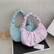 New Summer Pleated Handlebags For Women PU Cloud Bags Leisure Armpit Bag Shopping Shoulder Bags Dumpling Handbag Female