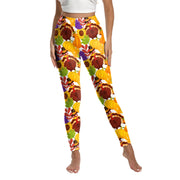 [You're My Secret] Adult Women Turkey Print Leggings for Women Thanksgiving Day Party Skinny Pants Streetwear Yoga Leggings