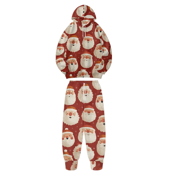 Festive Christmas Hoodies Pants with Holiday Patterns Santa Reindeer Snowman Trees Loungewear Holiday Season Gifts Fall Winter