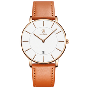 Men’s Minimalist Analog Watch – Date Display, Leather Strap, Fashion-Forward Simplicity