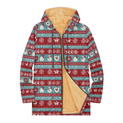 Cozy Christmas Fleece Pullover Hoodie Festive Snowman Reindeer Snowflake Long Sleeve Ugly Xmas Sweater Style Tops for Women Men