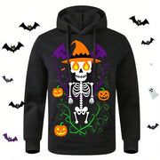 Halloween hoodies for man Graphic Men's Hoodie Skull Print Classic Casual 3D Printed Pullover Holiday Out Hoodie Long Sleeve Top