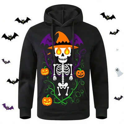 Halloween hoodies for man Graphic Men's Hoodie Skull Print Classic Casual 3D Printed Pullover Holiday Out Hoodie Long Sleeve Top