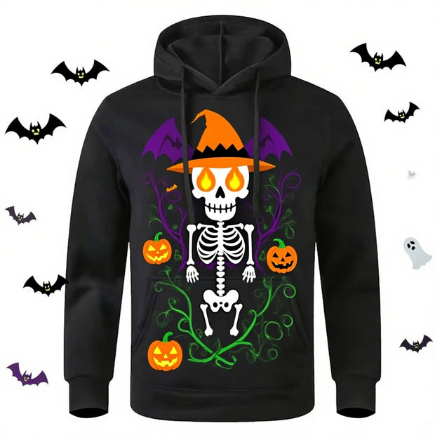 Halloween hoodies for man Graphic Men's Hoodie Skull Print Classic Casual 3D Printed Pullover Holiday Out Hoodie Long Sleeve Top
