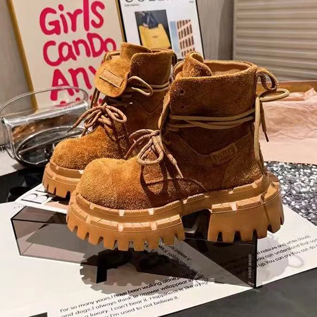 Ankle Boots for Women Designer Flats Platform Shoes Fashion Winter Dress Woman Boots 2025 New Suede Cozy Chelsea Botas De Mujer