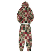 Festive Christmas Hoodies Pants with Holiday Patterns Santa Reindeer Snowman Trees Loungewear Holiday Season Gifts Fall Winter