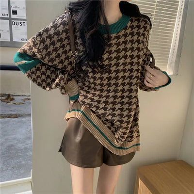 Vintage Sweaters for Women Cute Ladies Sweater with Headings Autumn 2025 Trend Knitted Harajuku Crochet Kawaii Cashmere Tops New