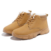 Men's Short Boots Fall/Winter Style Fleece-Lined, Thickened, Warm, Outdoor, Slip-Resistant, Durable High-Top Short Boots for Men