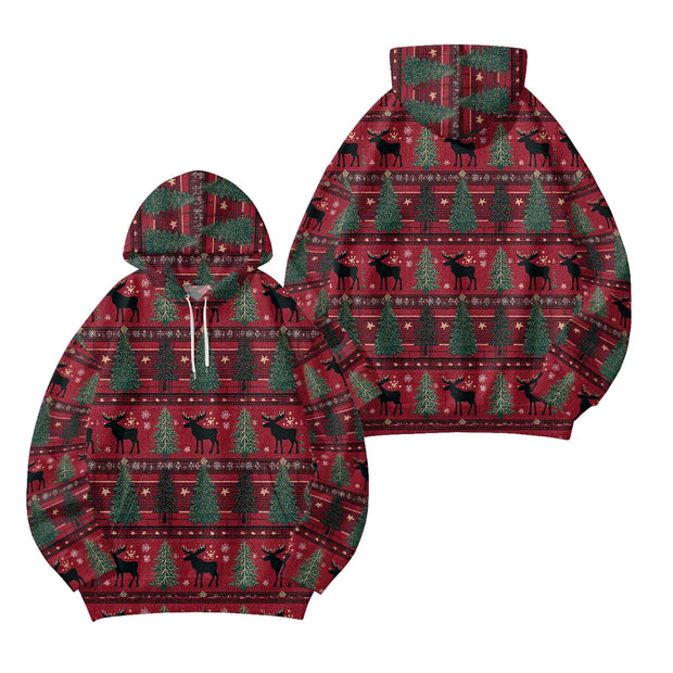 Festive Christmas Hoodies Pants with Holiday Patterns Santa Reindeer Snowman Trees Loungewear Holiday Season Gifts Fall Winter