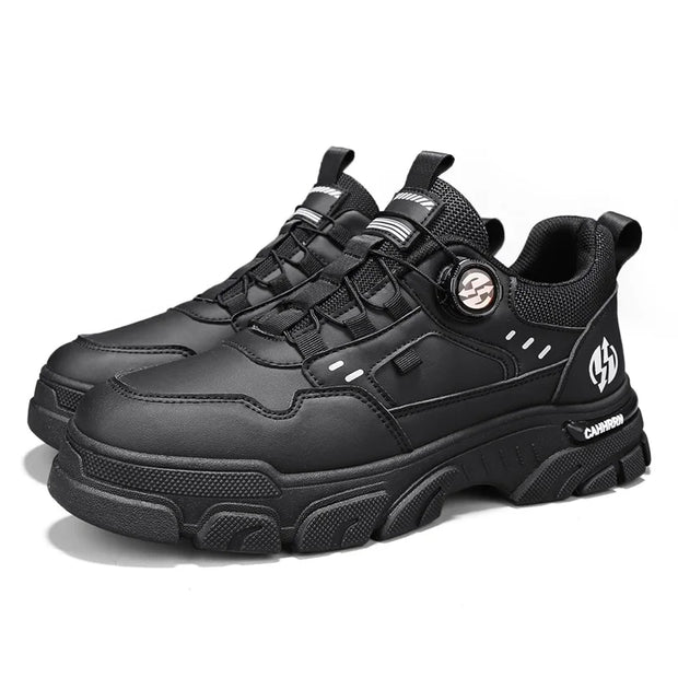 Men's boots autumn and winter new rotating shoelaces fashion casual boots youth outdoor boots anti slip soft sole workwear boots