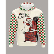 Men's Hooded Hoodies Prints Christmas Theme Santa Claus Graphic Sweatshirt Drawstring Long Sleeve Streetwear Tops Men's Clothing