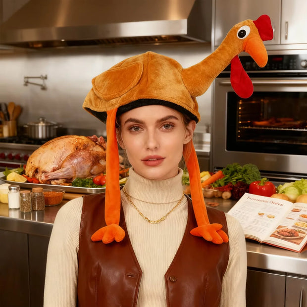 PESENAR Thanksgiving Turkey costume, Thanksgiving Turkey hat, turkey-shaped headwear, long-legged Turkey hat